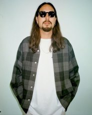 画像4: WACKO MARIA/OMBRE CHECK OPEN COLLAR SHIRT（GRAY）［オンブレチェックオープンカラーシャツ-25秋冬］ (4)
