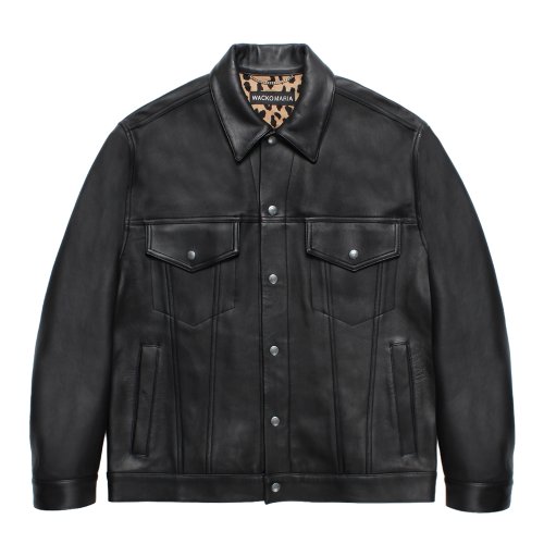 他の写真1: WACKO MARIA/LEATHER TRUCKER JACKET（BLACK）［レザートラッカーJKT-25秋冬］