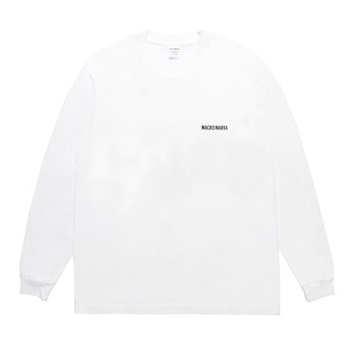 画像1: WACKO MARIA/WASHED HEAVY WEIGHT LONG SLEEVE T-SHIRT（WHITE）［刺繍長袖T-25秋冬］
