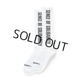 RATS/HIGH SOCKS LOGO（WHITE）［ハイソックス-25秋冬］