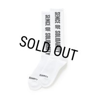 RATS/HIGH SOCKS LOGO（WHITE）［ハイソックス-25秋冬］