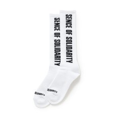 画像1: RATS/HIGH SOCKS LOGO（WHITE）［ハイソックス-25秋冬］ (1)
