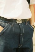 画像2: CHALLENGER/LOGO LEATHER BELT（BLUE）［ロゴレザーベルト-25秋冬］ (2)