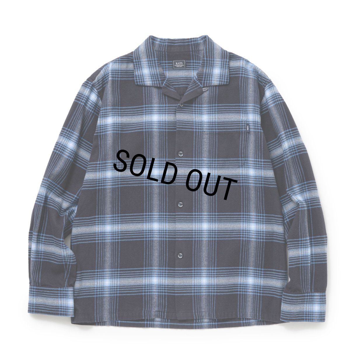 画像1: RATS/COTTON RAYON CHECK SHIRT（NAVY CHECK）［コットンレーヨンチェックシャツ-25秋冬］ (1)