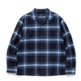 RATS/COTTON RAYON CHECK SHIRT（NAVY CHECK）［コットンレーヨンチェックシャツ-25秋冬］