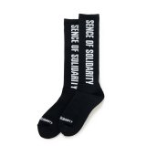 RATS/HIGH SOCKS LOGO（BLACK）［ハイソックス-25秋冬］