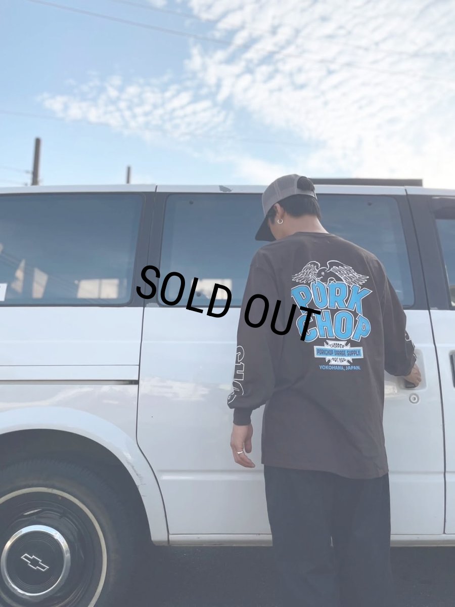 画像6: PORKCHOP/WP BIG LOGO L/S TEE（DARK BROWN）［ウイングポークビッグロゴ長袖T-25秋冬］ (6)