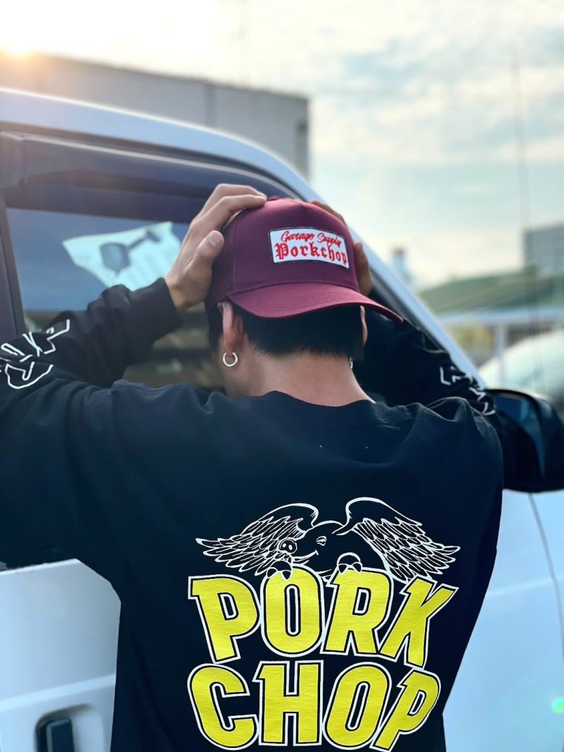 画像3: PORKCHOP/O.E. WAPPEN MESH CAP（MAROON）［ワッペンメッシュキャップ-25秋冬］