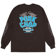 画像1: PORKCHOP/WP BIG LOGO L/S TEE（DARK BROWN）［ウイングポークビッグロゴ長袖T-25秋冬］ (1)