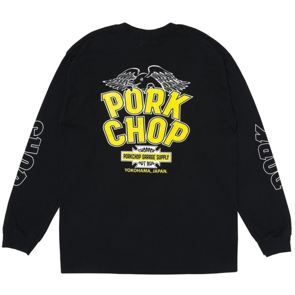 画像1: PORKCHOP/WP BIG LOGO L/S TEE（BLACK）［ウイングポークビッグロゴ長袖T-25秋冬］