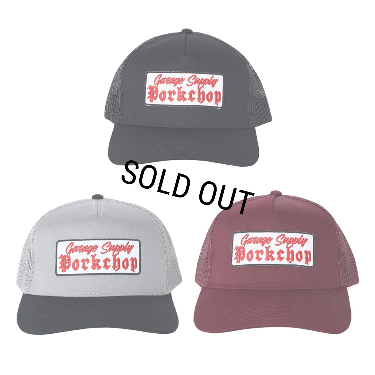 画像6: PORKCHOP/O.E. WAPPEN MESH CAP（MAROON）［ワッペンメッシュキャップ-25秋冬］ (6)