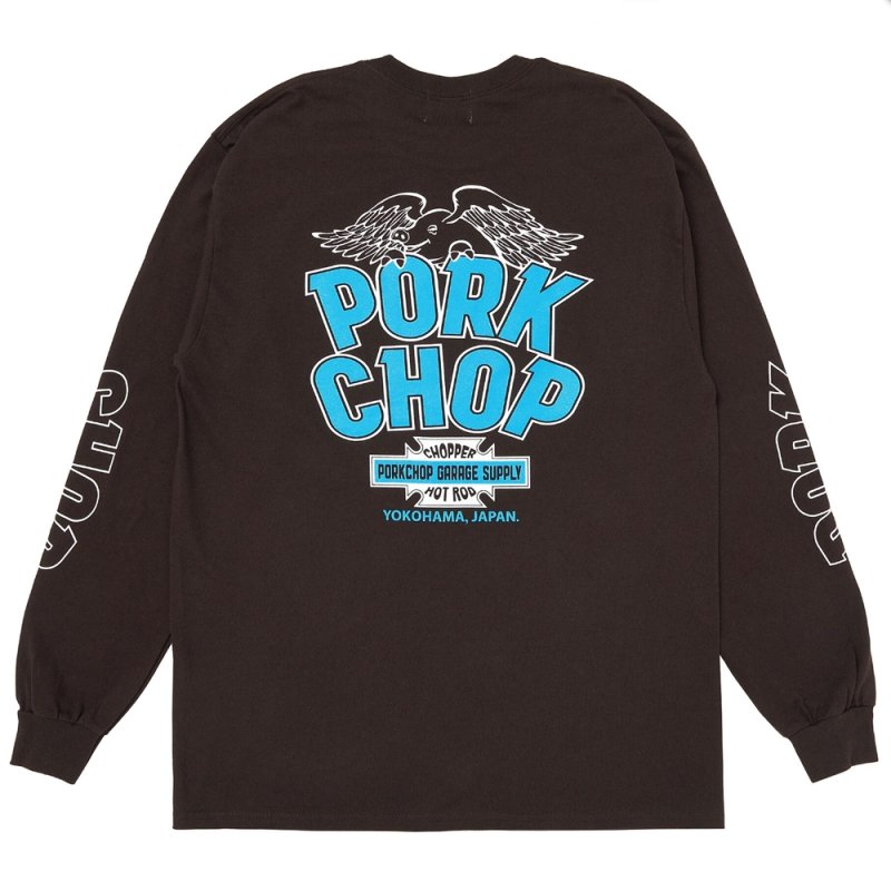 画像2: PORKCHOP/WP BIG LOGO L/S TEE（DARK BROWN）［ウイングポークビッグロゴ長袖T-25秋冬］