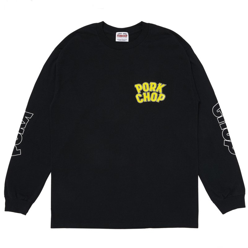 画像1: PORKCHOP/WP BIG LOGO L/S TEE（BLACK）［ウイングポークビッグロゴ長袖T-25秋冬］