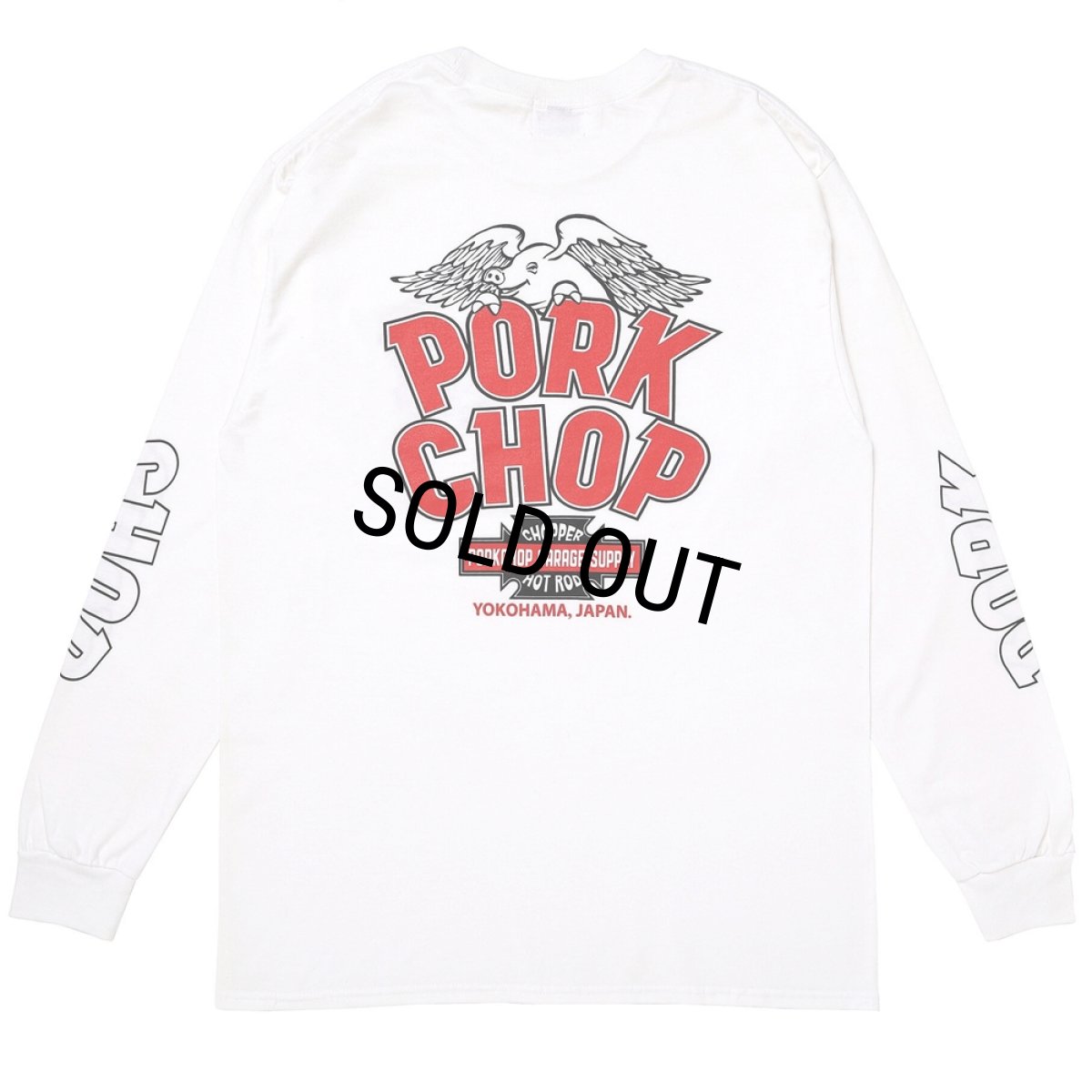 画像1: PORKCHOP/WP BIG LOGO L/S TEE（WHITE）［ウイングポークビッグロゴ長袖T-25秋冬］ (1)