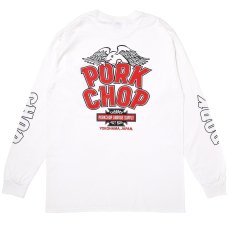 画像1: PORKCHOP/WP BIG LOGO L/S TEE（WHITE）［ウイングポークビッグロゴ長袖T-25秋冬］ (1)