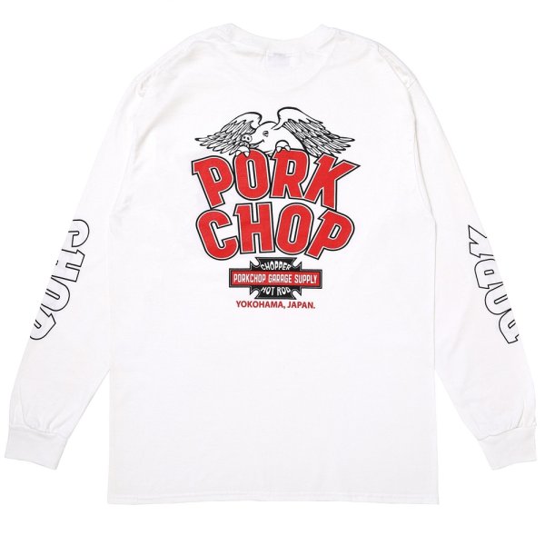 画像1: PORKCHOP/WP BIG LOGO L/S TEE（WHITE）［ウイングポークビッグロゴ長袖T-25秋冬］