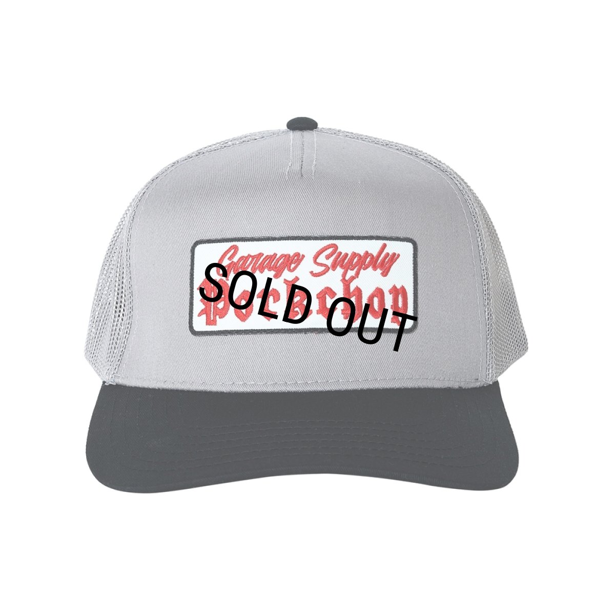 画像1: PORKCHOP/O.E. WAPPEN MESH CAP（BLACK/GRAY）［ワッペンメッシュキャップ-25秋冬］ (1)