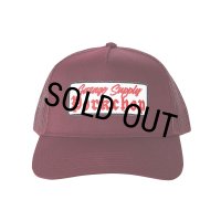 PORKCHOP/O.E. WAPPEN MESH CAP（MAROON）［ワッペンメッシュキャップ-25秋冬］
