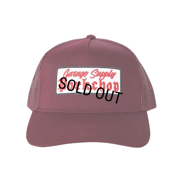 画像1: PORKCHOP/O.E. WAPPEN MESH CAP（MAROON）［ワッペンメッシュキャップ-25秋冬］