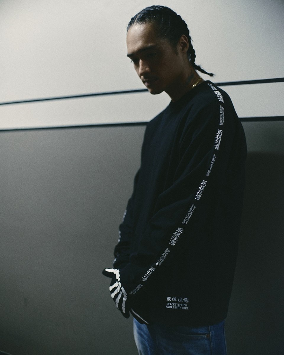 画像3: BlackEyePatch/KANJI TAPED L/S TEE（WHITE） (3)