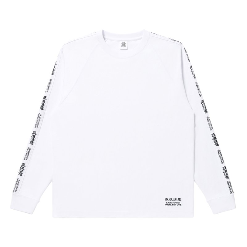 画像1: BlackEyePatch/KANJI TAPED L/S TEE（WHITE）