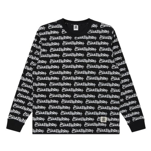 他の写真1: BlackEyePatch/FASTHAND SCRIPT PATTERNED L/S TEE（BLACK）