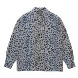 WACKO MARIA/LEOPARD OPEN COLLAR SHIRT（GRAY）［レオパードオープンカラーシャツ-25秋冬］