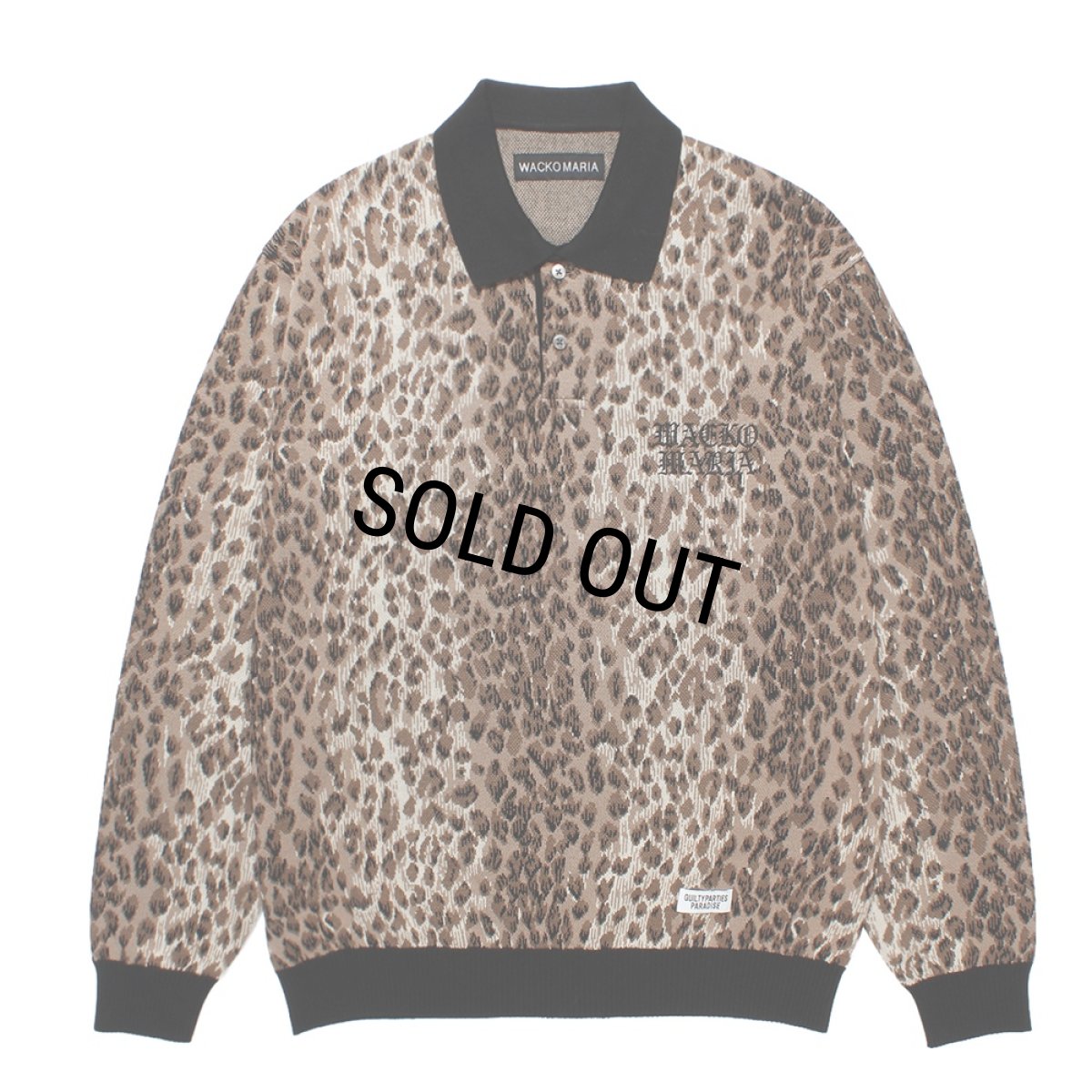 画像1: WACKO MARIA/JACQUARD KNIT POLO SHIRT（BEIGE）［ジャガードニットポロ-25秋冬］ (1)