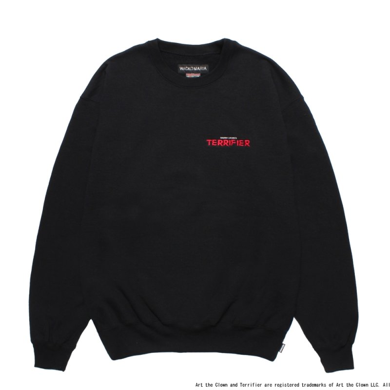 画像1: WACKO MARIA/TERRIFIER / HEAVY WEIGHT SWEAT SHIRT（BLACK）［クルーネックスウェット-25秋冬］