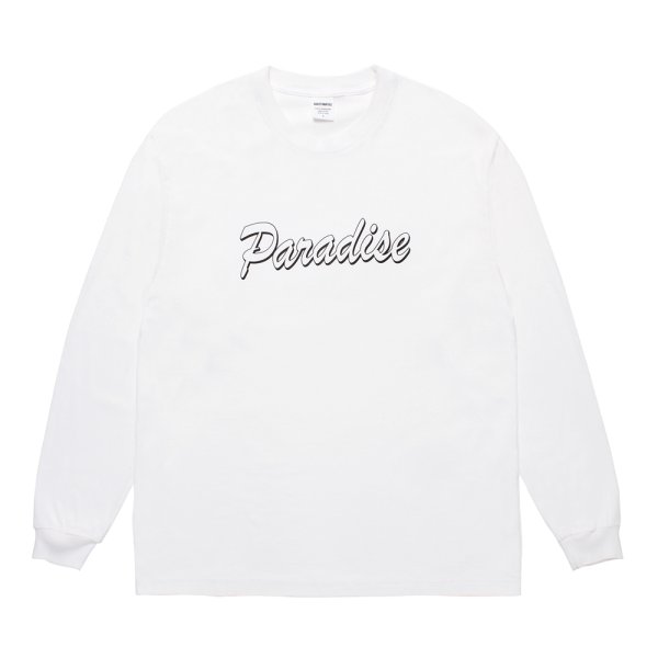 画像1: WACKO MARIA/WASHED HEAVY WEIGHT LONG SLEEVE T-SHIRT（WHITE）［プリント+刺繍長袖T-25秋冬］