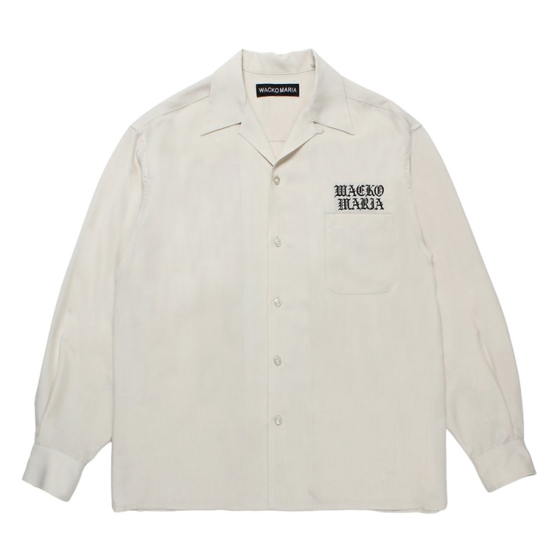 画像1: WACKO MARIA/50'S OPEN COLLAR SHIRT（IVORY）［50'Sオープンカラーシャツ-25秋冬］
