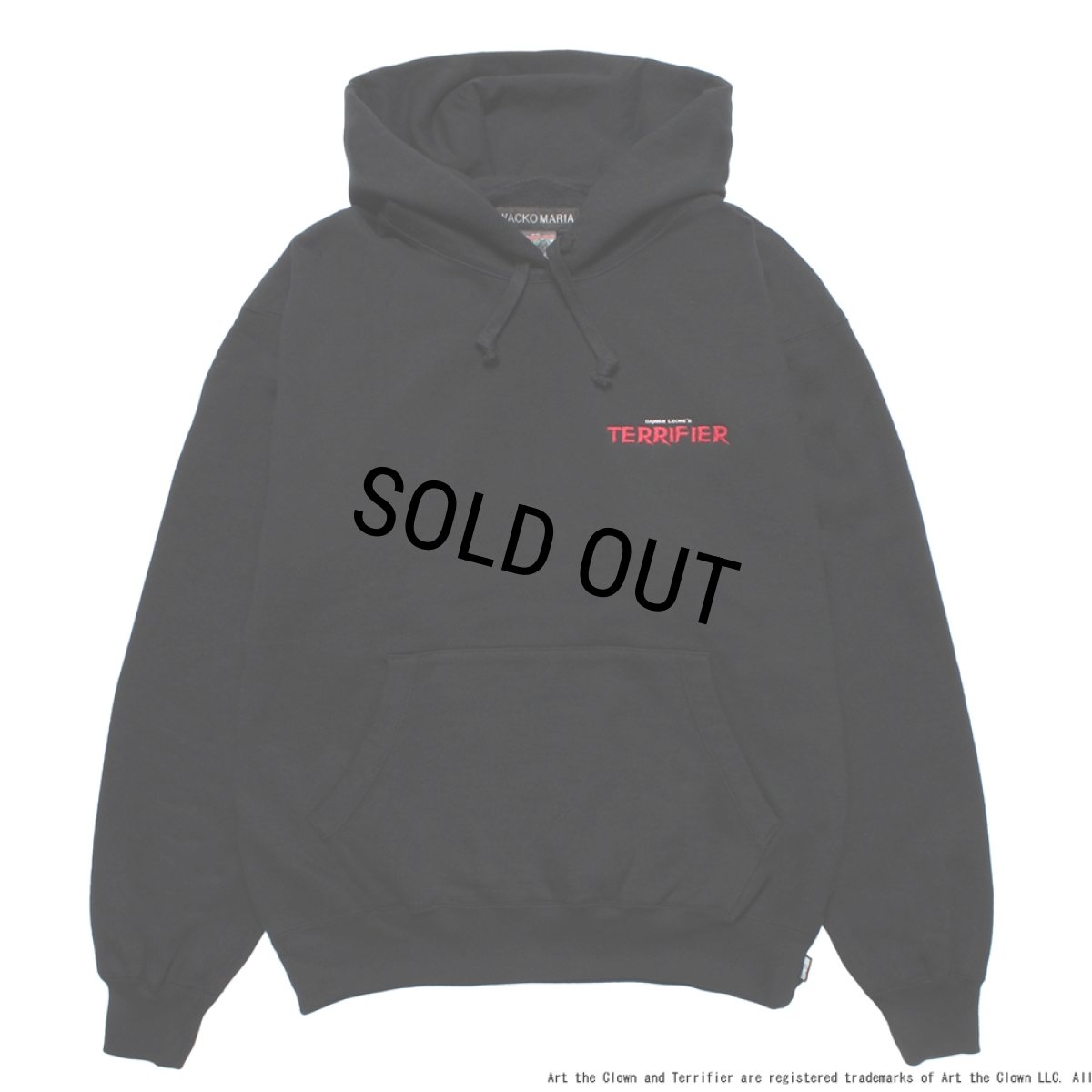 画像2: WACKO MARIA/TERRIFIER / HEAVY WEIGHT HOODED SWEAT SHIRT（BLACK）［プルオーバーパーカー-25秋冬］ (2)