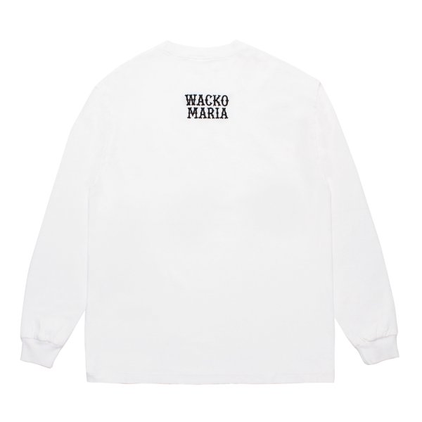 画像2: WACKO MARIA/WASHED HEAVY WEIGHT LONG SLEEVE T-SHIRT（WHITE）［プリント+刺繍長袖T-25秋冬］