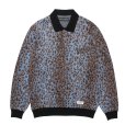 画像1: WACKO MARIA/JACQUARD KNIT POLO SHIRT（BLUE）［ジャガードニットポロ-25秋冬］ (1)