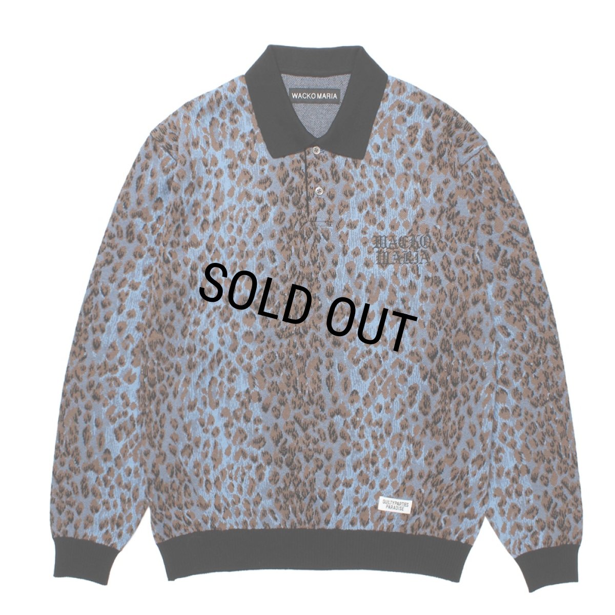 画像1: WACKO MARIA/JACQUARD KNIT POLO SHIRT（BLUE）［ジャガードニットポロ-25秋冬］ (1)