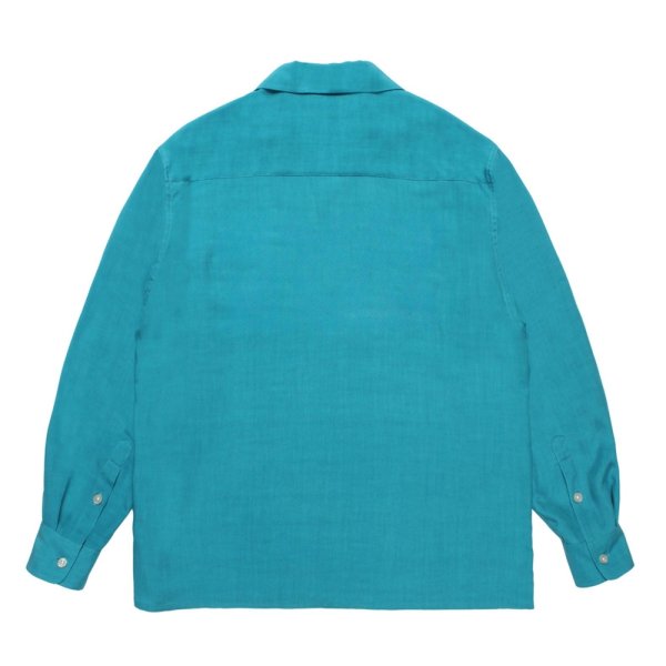 画像2: WACKO MARIA/50'S OPEN COLLAR SHIRT（BLUE）［50'Sオープンカラーシャツ-25秋冬］