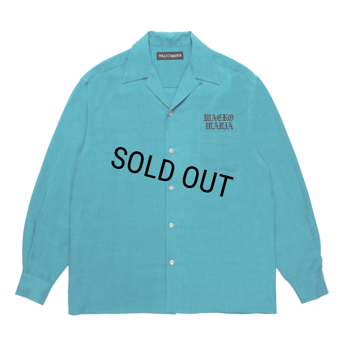 画像1: WACKO MARIA/50'S OPEN COLLAR SHIRT（BLUE）［50'Sオープンカラーシャツ-25秋冬］ (1)