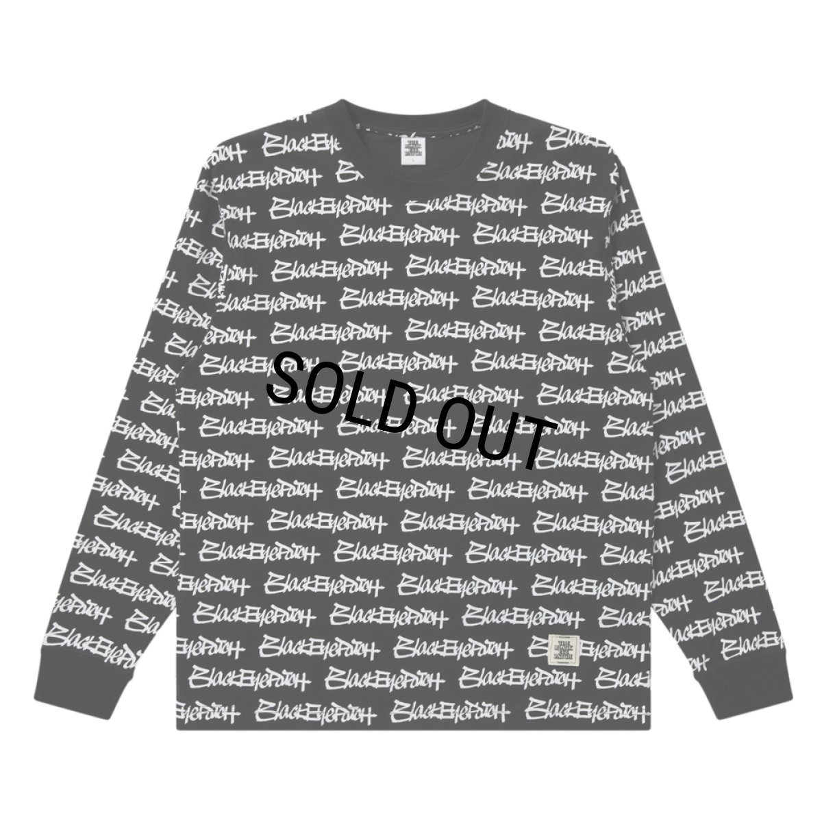 画像1: BlackEyePatch/FASTHAND SCRIPT PATTERNED L/S TEE（BLACK） (1)