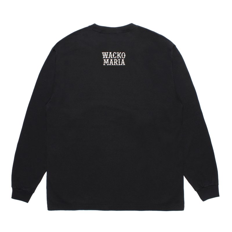 画像2: WACKO MARIA/WASHED HEAVY WEIGHT LONG SLEEVE T-SHIRT（BLACK）［プリント+刺繍長袖T-25秋冬］