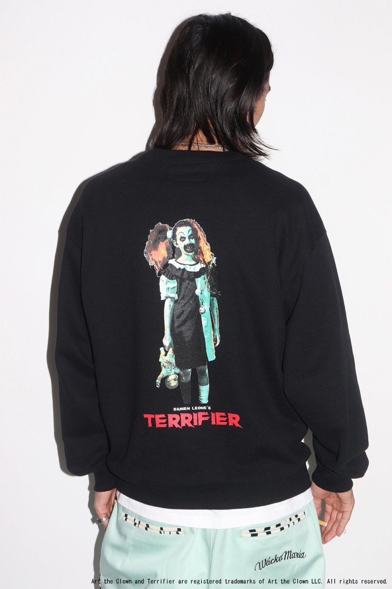 画像3: WACKO MARIA/TERRIFIER / HEAVY WEIGHT SWEAT SHIRT（BLACK）［クルーネックスウェット-25秋冬］ (3)
