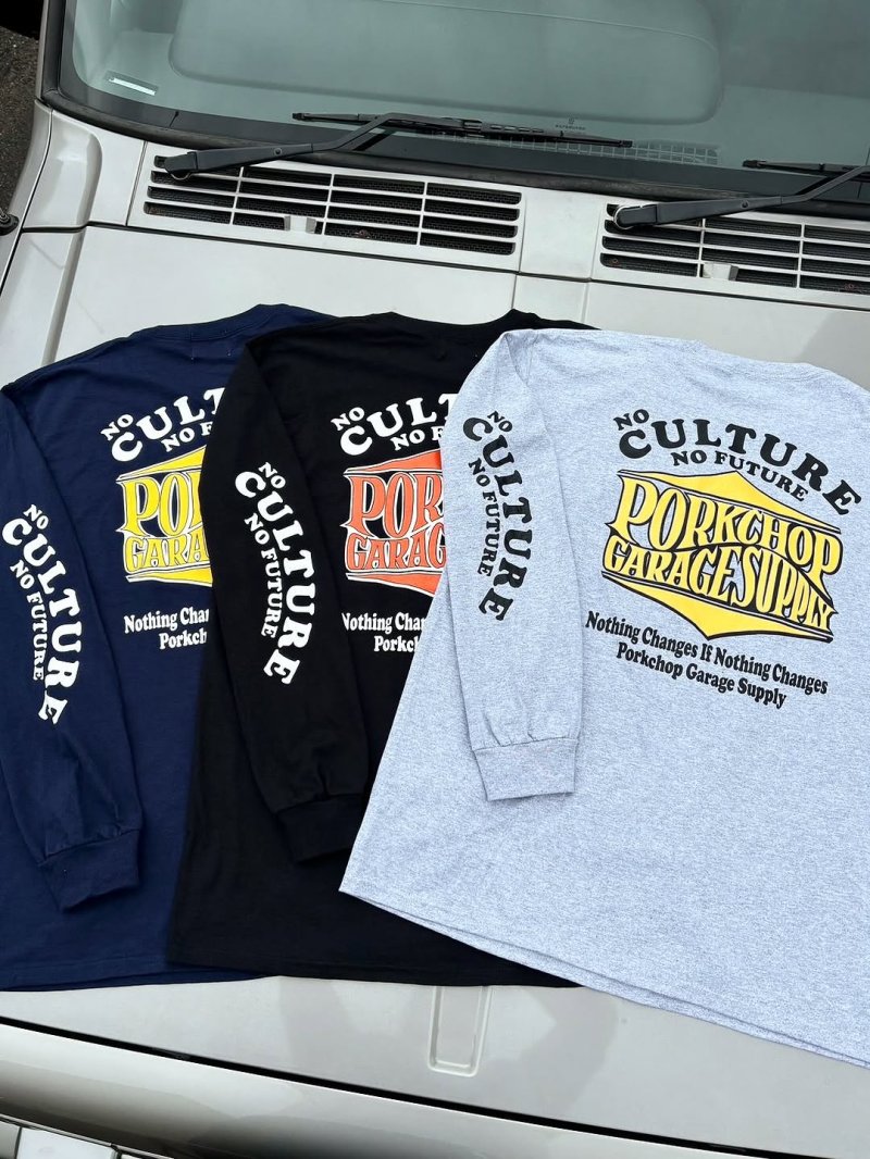 画像3: PORKCHOP/WAVE LOGO L/S TEE（GRAY）［ウェーブロゴ長袖T-25秋冬］