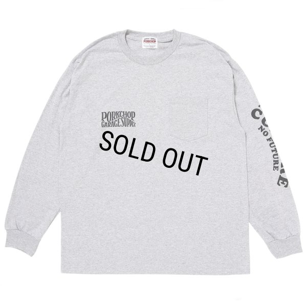 画像2: PORKCHOP/WAVE LOGO L/S TEE（GRAY）［ウェーブロゴ長袖T-25秋冬］