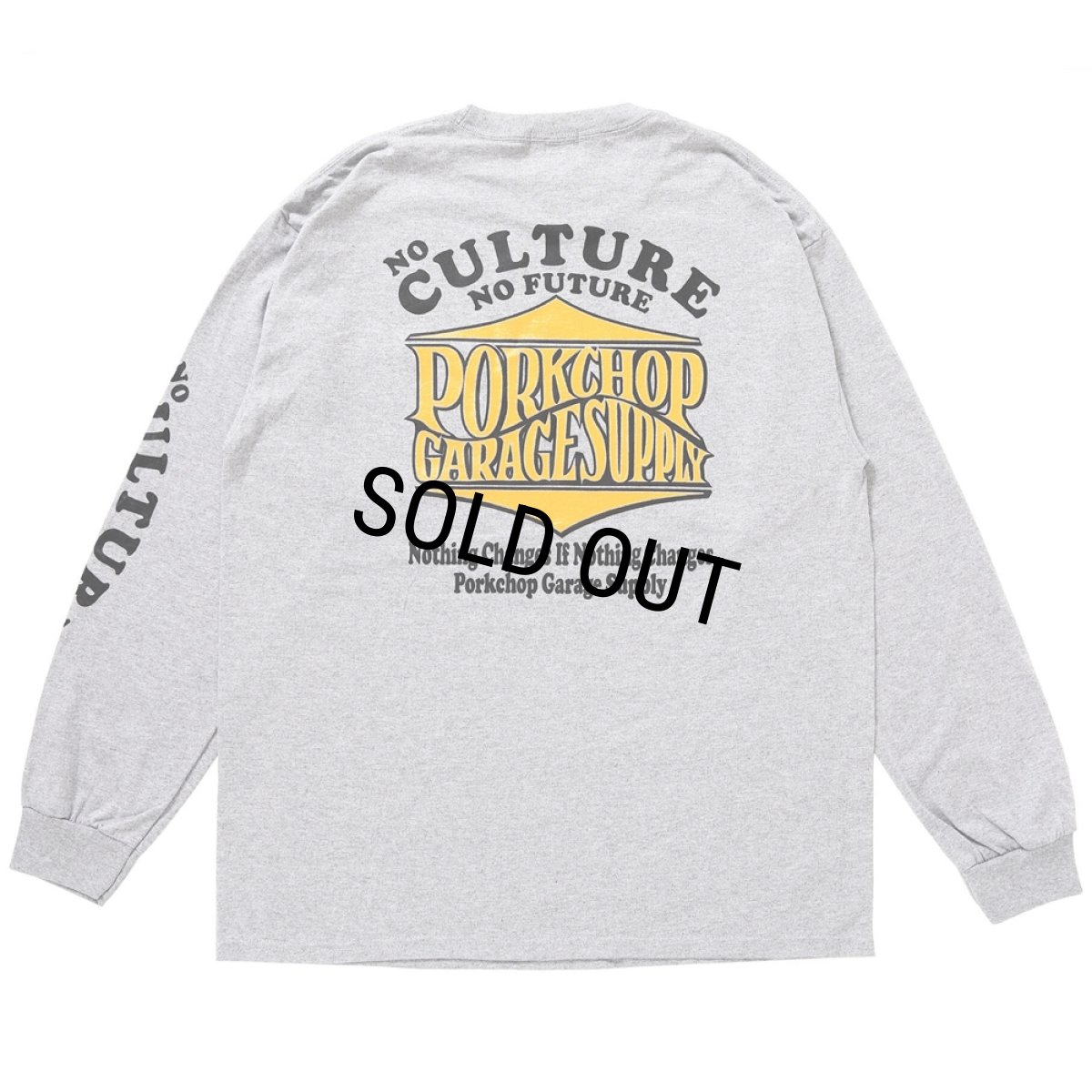 画像1: PORKCHOP/WAVE LOGO L/S TEE（GRAY）［ウェーブロゴ長袖T-25秋冬］ (1)