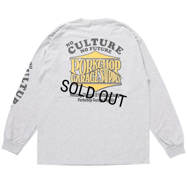 画像1: PORKCHOP/WAVE LOGO L/S TEE（GRAY）［ウェーブロゴ長袖T-25秋冬］