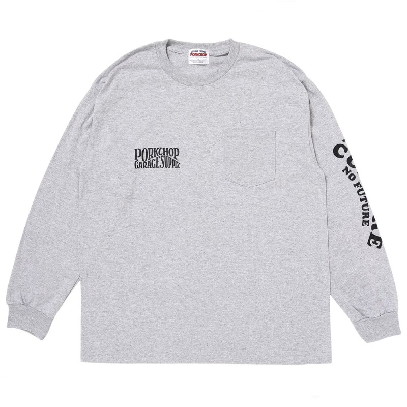 画像1: PORKCHOP/WAVE LOGO L/S TEE（GRAY）［ウェーブロゴ長袖T-25秋冬］