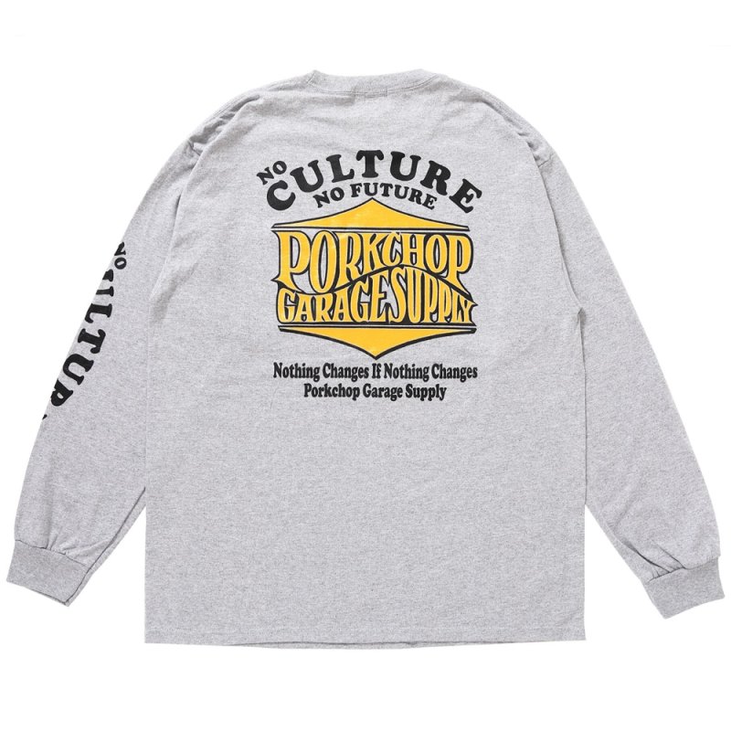 画像2: PORKCHOP/WAVE LOGO L/S TEE（GRAY）［ウェーブロゴ長袖T-25秋冬］