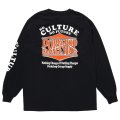PORKCHOP/WAVE LOGO L/S TEE（BLACK）［ウェーブロゴ長袖T-25秋冬］