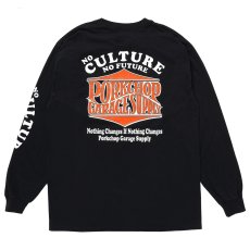 画像1: PORKCHOP/WAVE LOGO L/S TEE（BLACK）［ウェーブロゴ長袖T-25秋冬］ (1)