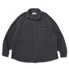 画像1: COOTIE PRODUCTIONS/Pigment Dyed Waffle L/S Shirt（Black）［ピグメントダイワッフルシャツ-25秋冬］ (1)