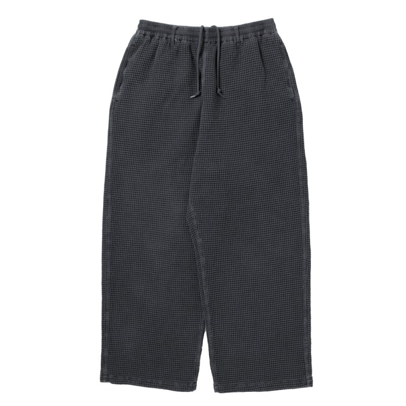 画像1: COOTIE PRODUCTIONS/Pigment Dyed Waffle Easy Pants（Black）［ピグメントダイワッフルイージーパンツ-25秋冬］